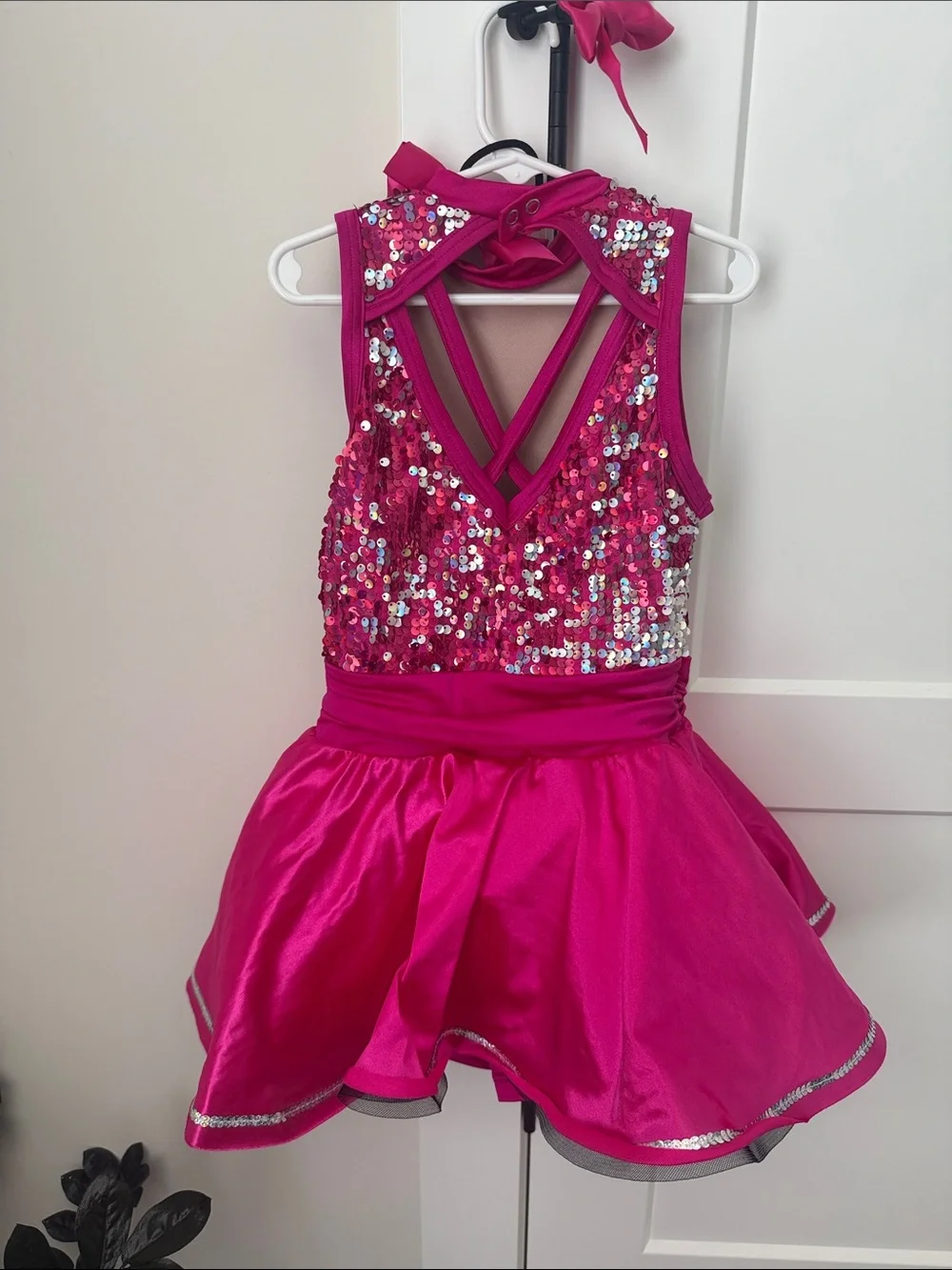 Weissman Hot Pink Sequin Dance Dress